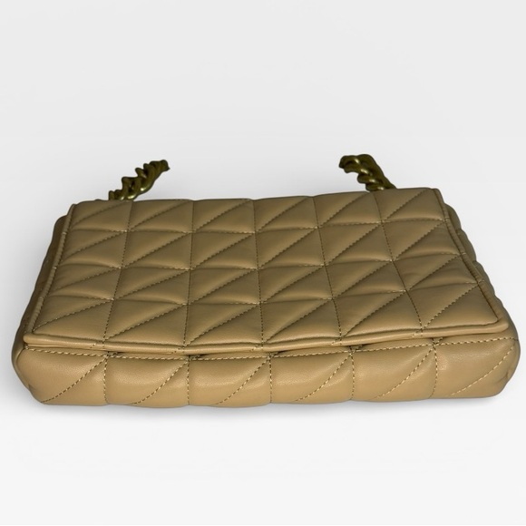 Zara Beige Quilted Chain Strap Shoulder Bag | Neutral Everyday Classic - Picture 6 of 9